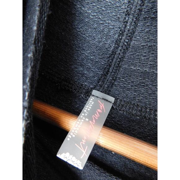 Free People Movement Black Turtle Neck Rcuhed Sleeve Oversized Sweatshirt Size S - Picture 3 of 4